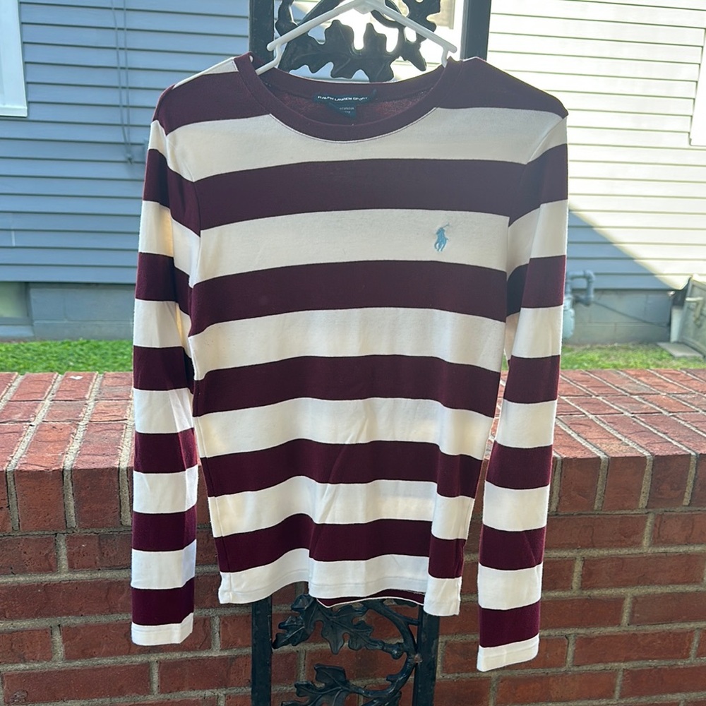 Ralph Lauren Red and White Short Sleeve Tee